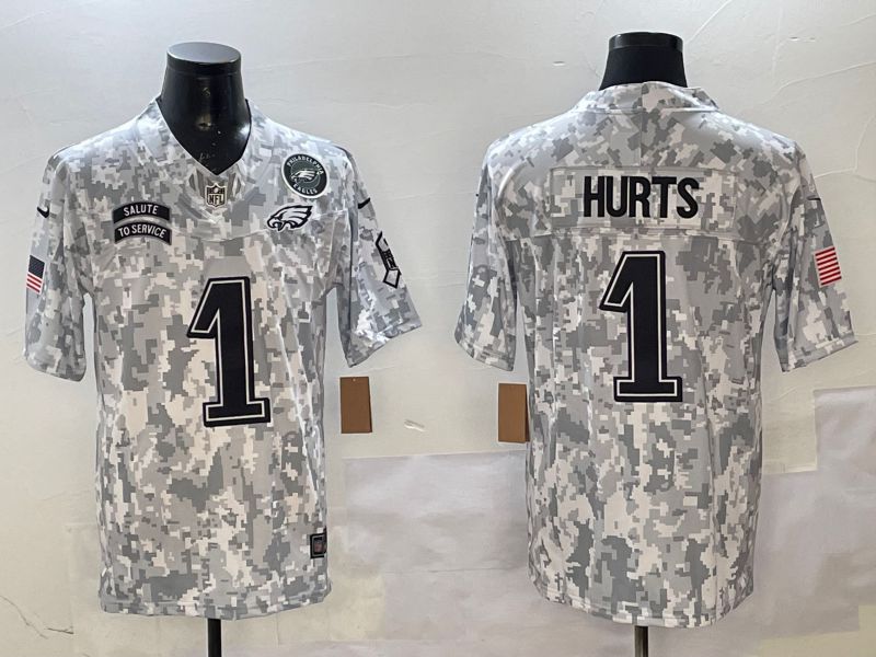 Men Philadelphia Eagles #1 Hurts Camo Nike 2025 Salute to Service Limited NFL Jersey style 3->philadelphia eagles->NFL Jersey